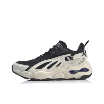 LINING Butterfly Lite Leather Men's Dad Shoes   White/Black/Dark Blue