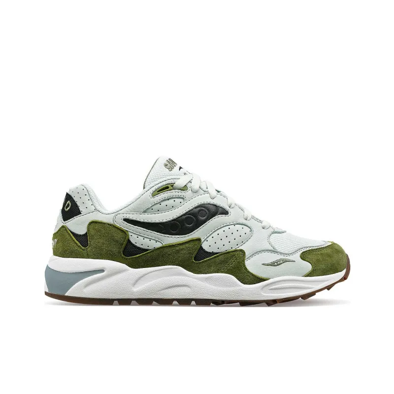 Saucony Grid Shadow 2 Cushioning, Wear Resistant Low Top Casual Shoes Unisex White Green-1