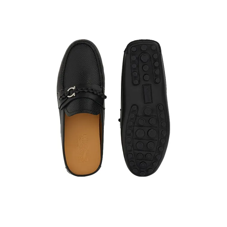 FERRAGAMO Gancini-plaque Driving Mules-4