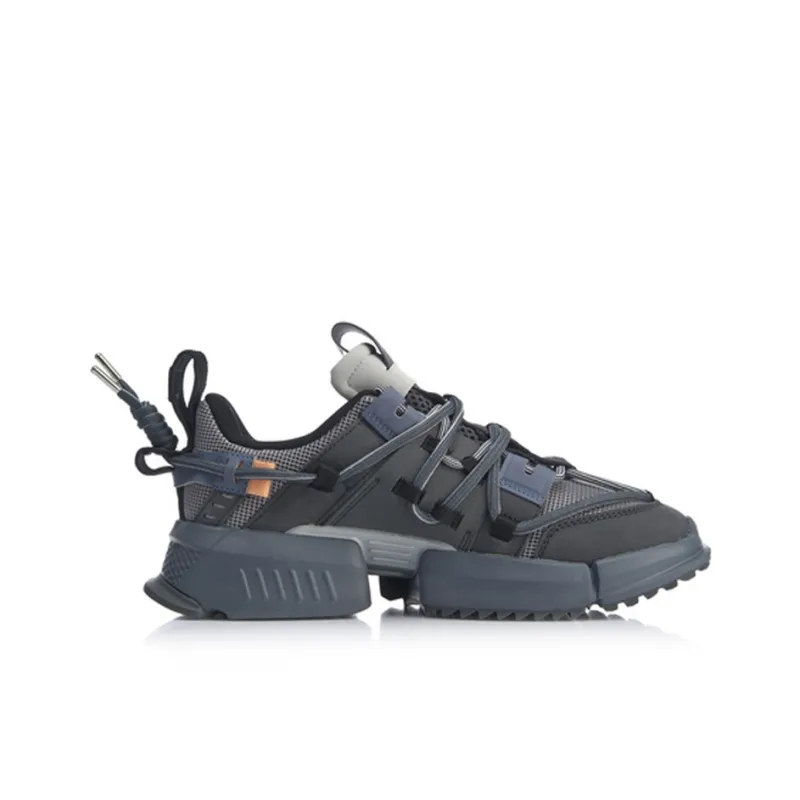 LiNing Pan Gu Trek Durable Breathable Low Top Sports Casual Shoes Men's Snow Gray-1