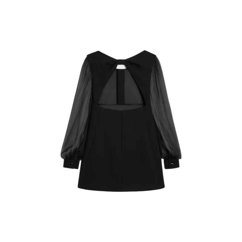 CELINE Trapeze Long Sleeve Mini Dress-1