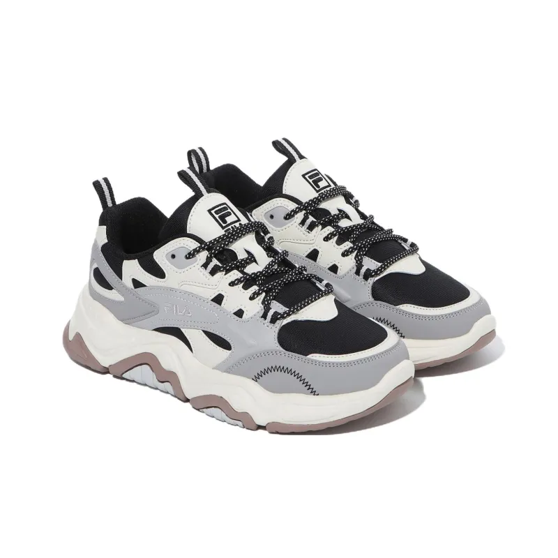 FILA Tiny Rumble V2 Cushioning Wear Resistant Low Top Casual Shoes Unisex Black White Gray-2