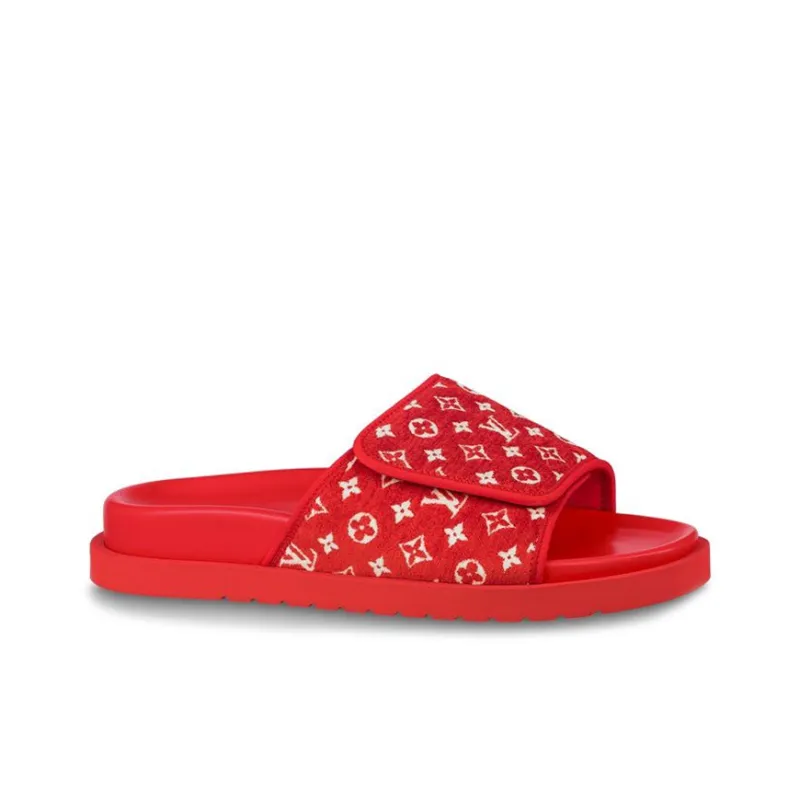 LOUIS VUITTON Miami Slide Slippers Men's Red-1