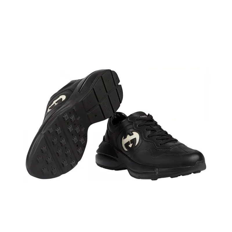 GUCCI Rhyton 'Interlocking G Black Ivory'-4