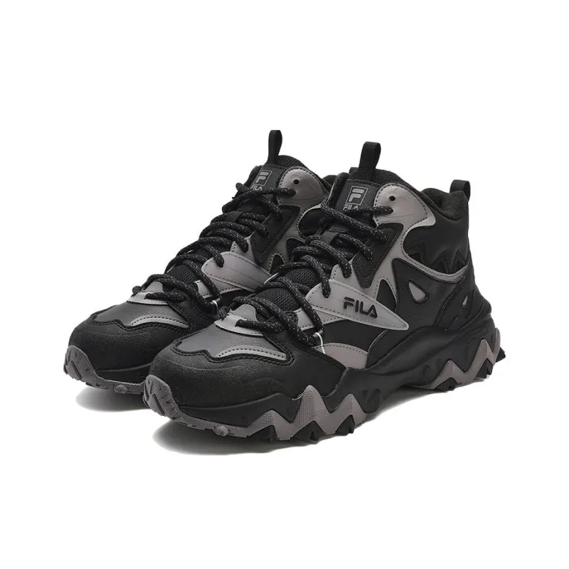 FILA Oakmont Mid Top Chunky Sneakers Men's Black Sky Gray-1