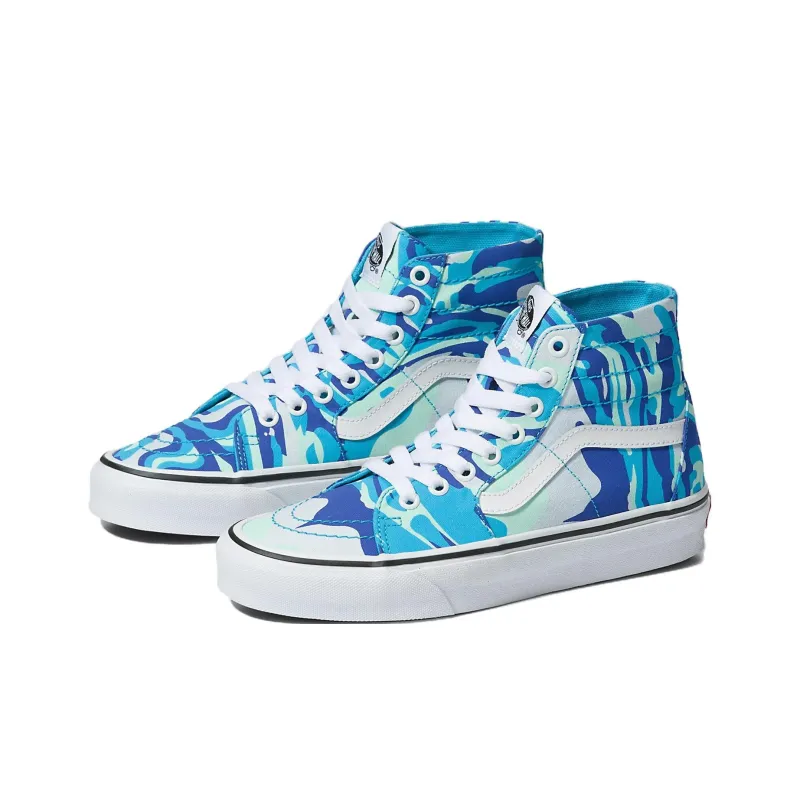 Vans SK8 HI Bright Vibrations 'Blue White'-2