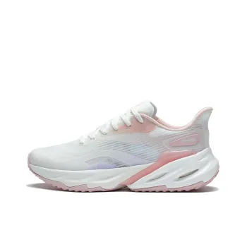 LiNing Joyful 2.0 Non slip Wear resistant Shock Absorption Low Top Running Shoes Women's White Pink