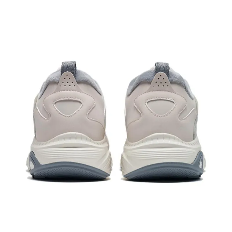 XTEP Junling Cotton Shoes Warm And Wear Resistant Low Top Running Shoes Men's Tea White-2