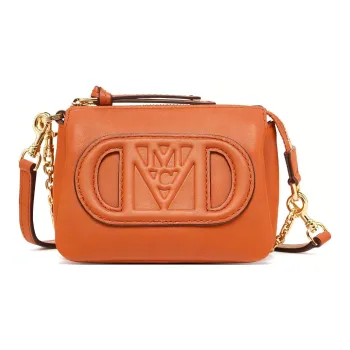MCM Mode Travia Calfskin Leather Clutch Mini Women's Brown
