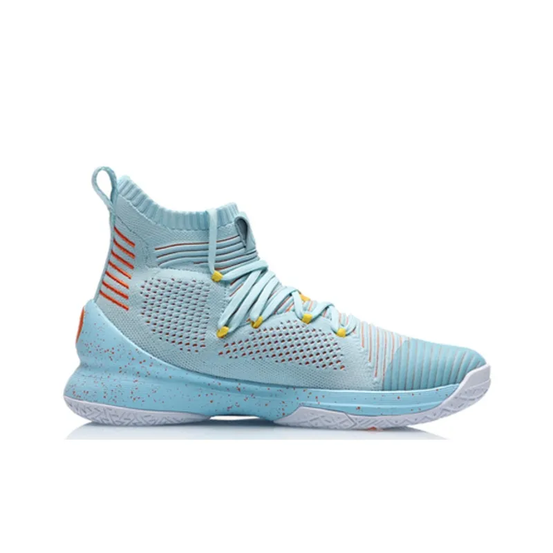 LiNing Blockade Cushioning Anti Slip And Wear Resistant High Top Basketball Shoes Men's Blue-1