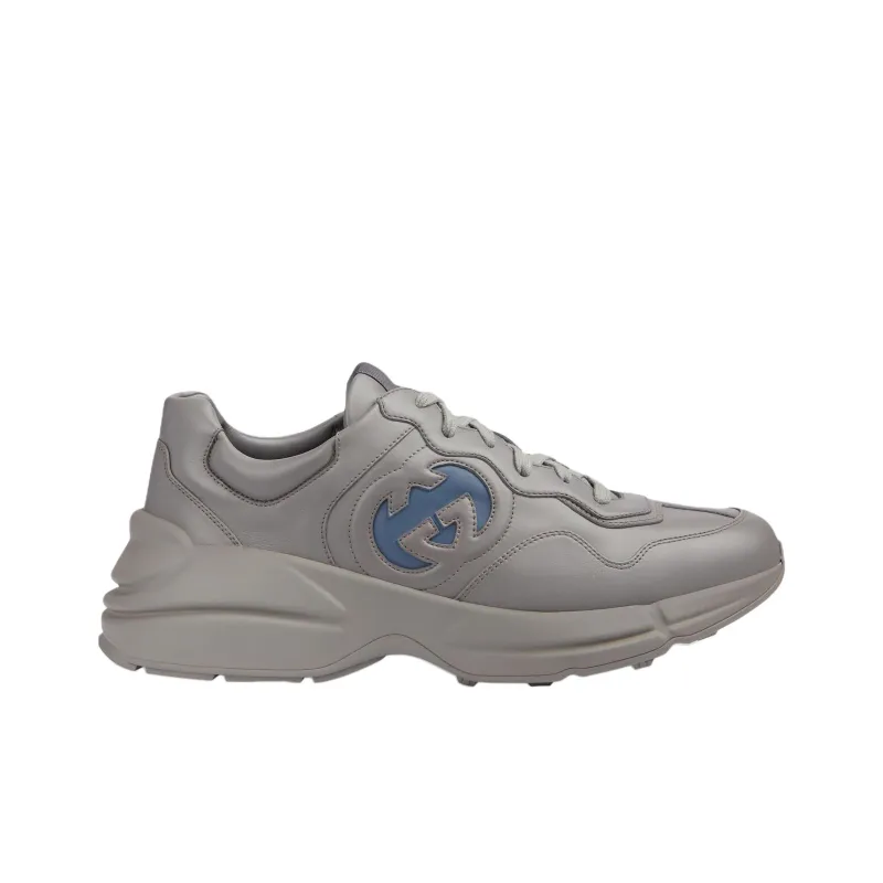 GUCCI Rhyton 'Interlocking G Dusty Grey Aqua Blue'-1