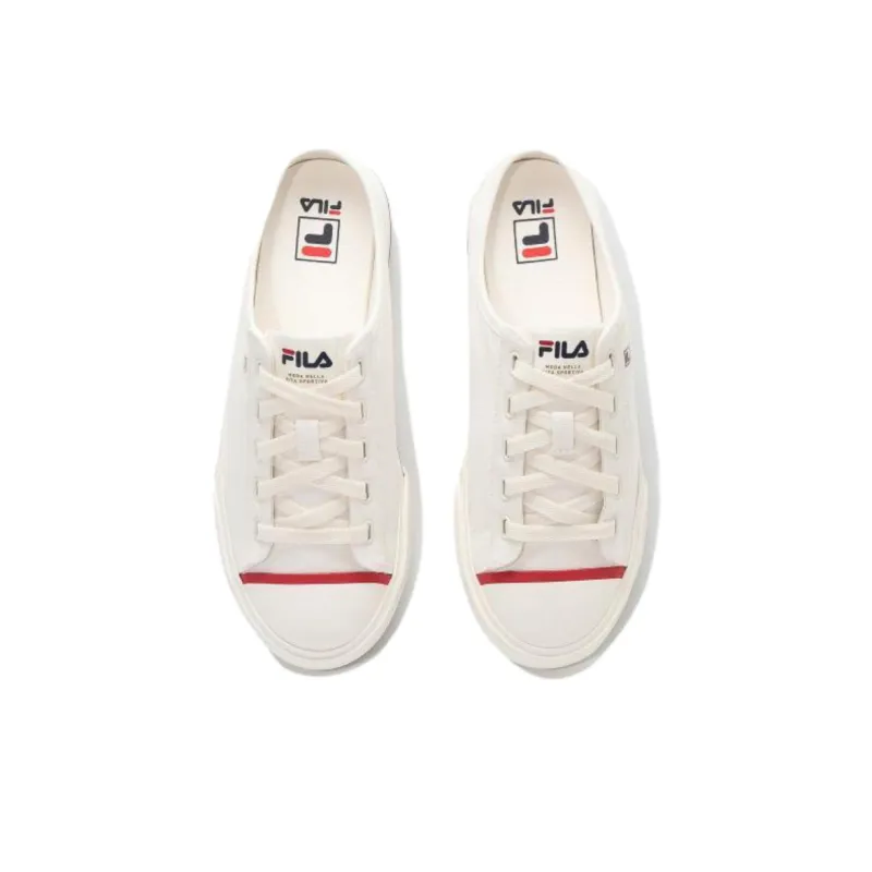 FILA Como Anti Slip Wear Resistant Low Top Canvas Shoes Unisex White-3