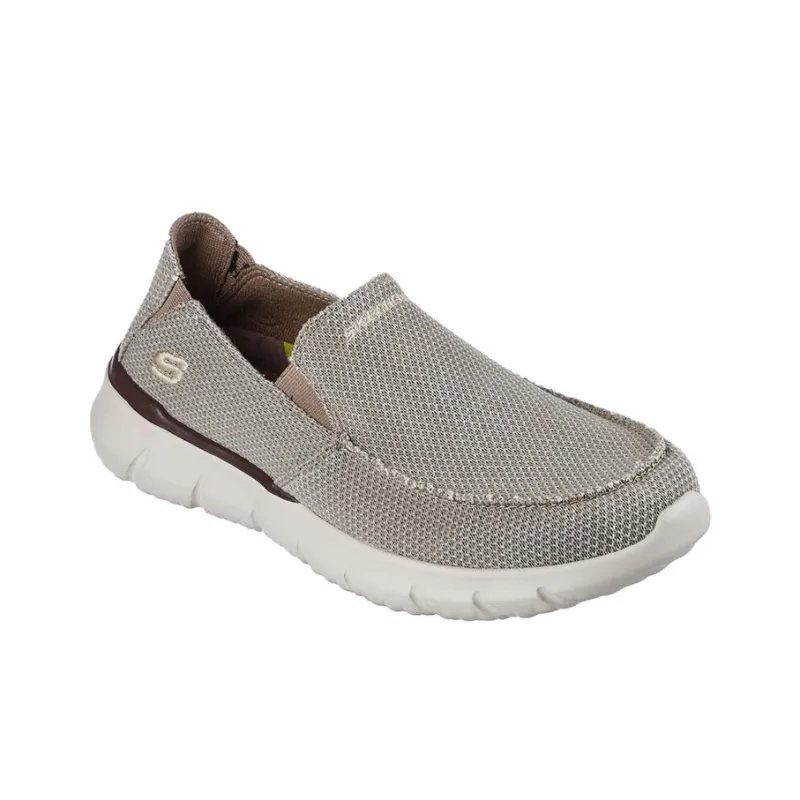 Skechers Del Retto Malvern Cushioning, Slip Resistant, Abrasion Resistant, Breathable Low Top Casual Shoes Men's Taupe-2