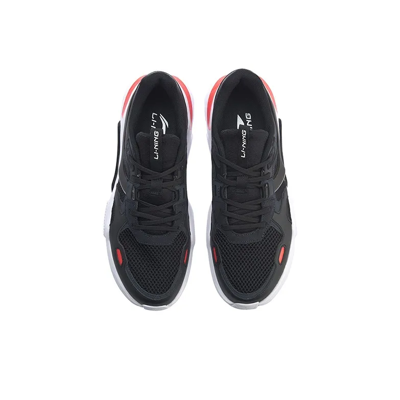 LiNing Shock Absorbers With Slip Resistant And Abrasion Resistant Properties Low Top Sports Casual Shoes Men's Black-3