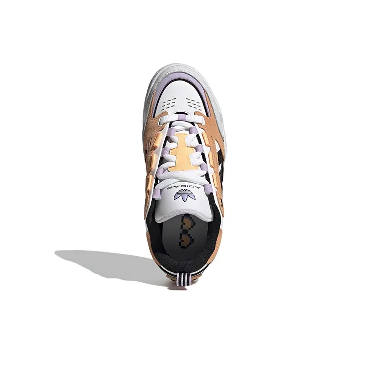Adidas Originals Adi2000 Lightweight And Wear resistant Low Top Skateboard Shoes Women's White Orange-4