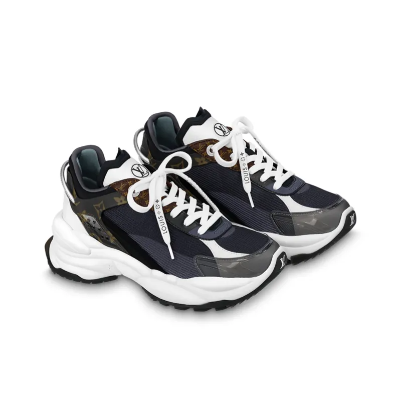 LOUIS VUITTON Run 55 Anti-Slip Wear-Resistant Low-Top Casual Shoes Women's White Gray-3