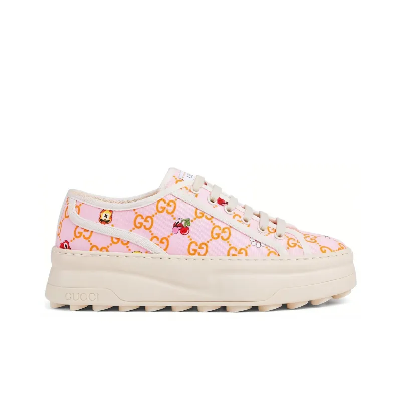 GUCCI Low Top Skateboard Shoes Women's Pink-1