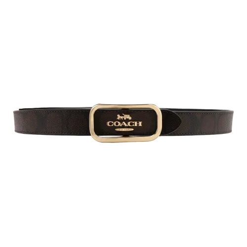 COACH Leather Belts Women's Black