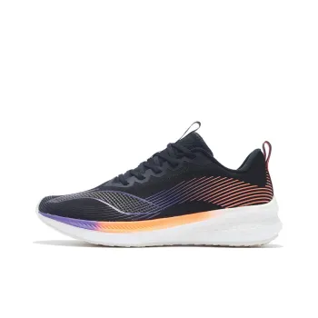 LiNing Red Hare 5 Pro Slip Resistant Cushioning Low Top Running Shoes Black Purple Orange