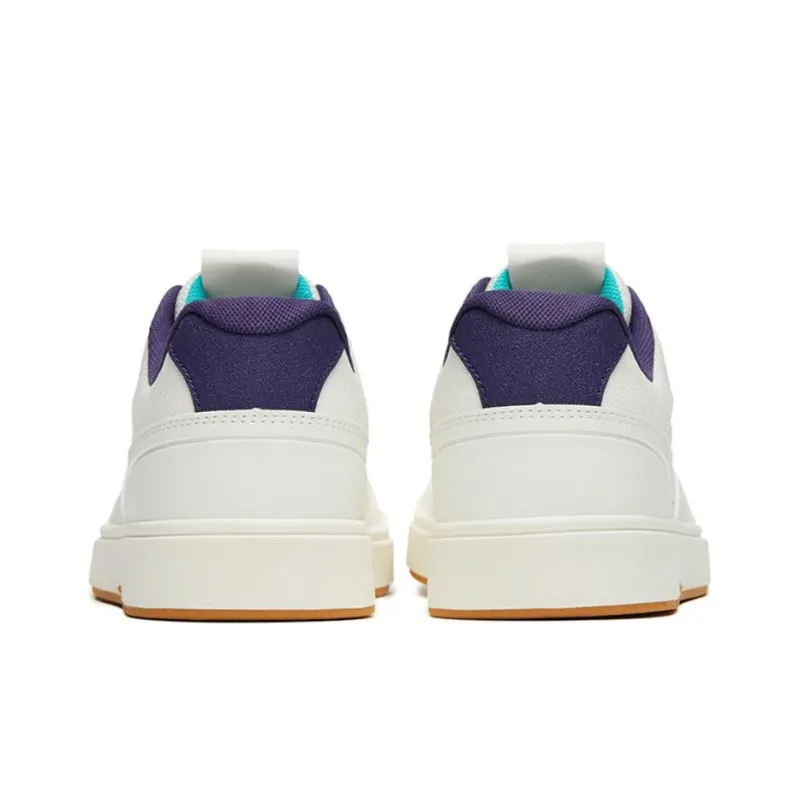 Anta Street Play Series Abrasion Resistant Breathable Low Top Skateboard Shoes White Purple Green-3