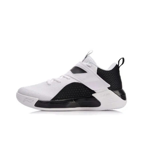 LiNing YuShuai 12 Non slip Lightweight Mid Top Basketball Shoes Men's Black White