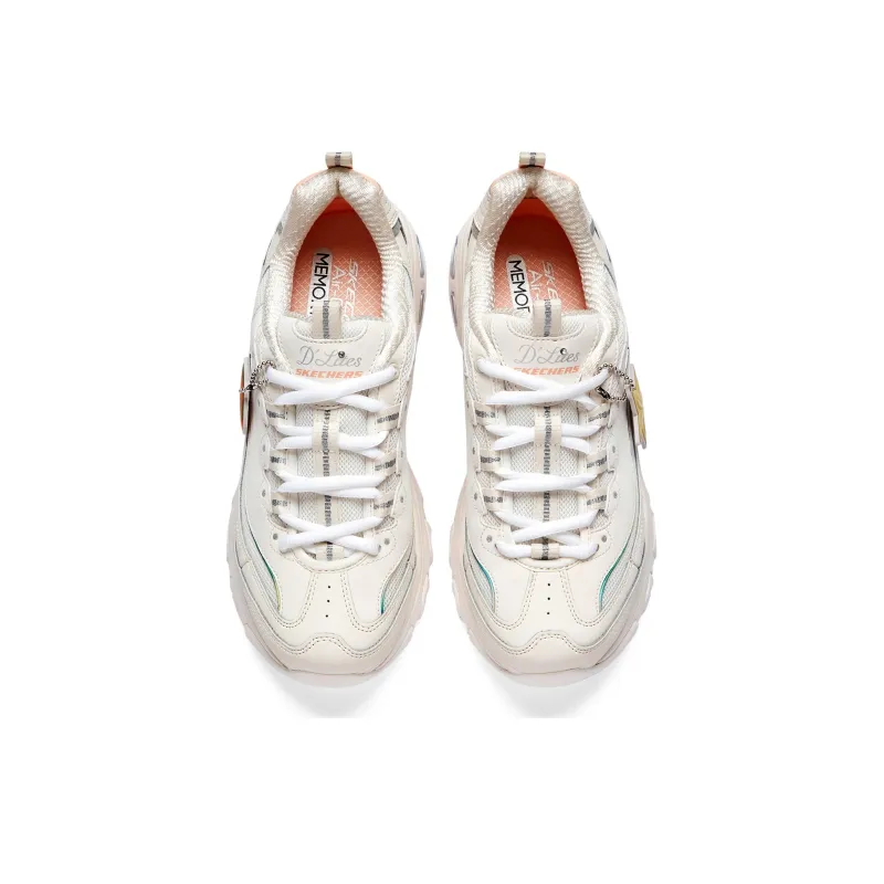 Skechers D'Lites 1.0 Shoes 'Beige White Yellow' Women's-3