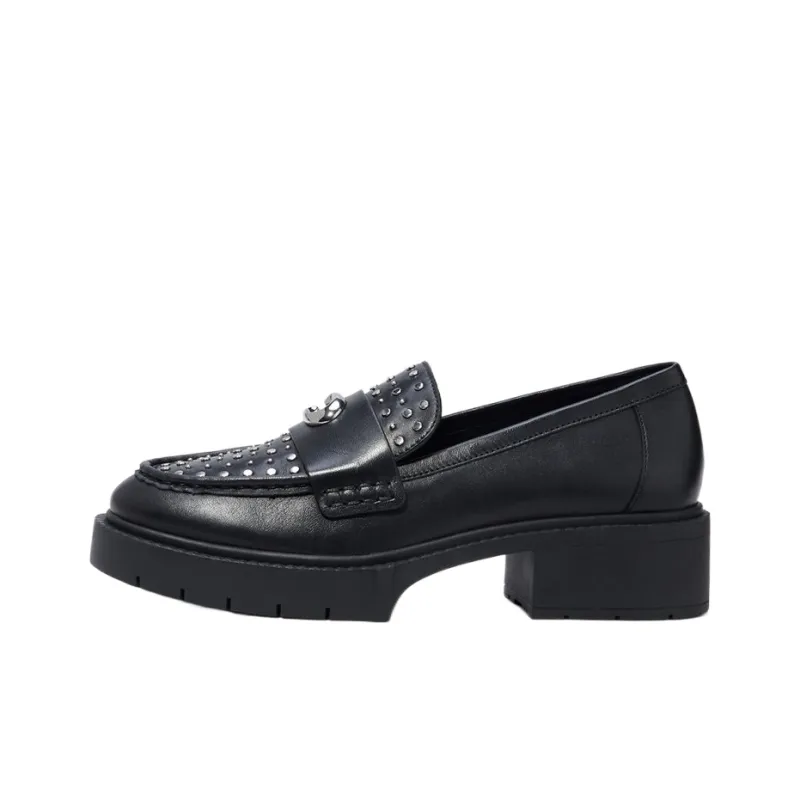 COACH Leela Loafers 4cm Women's Black-0