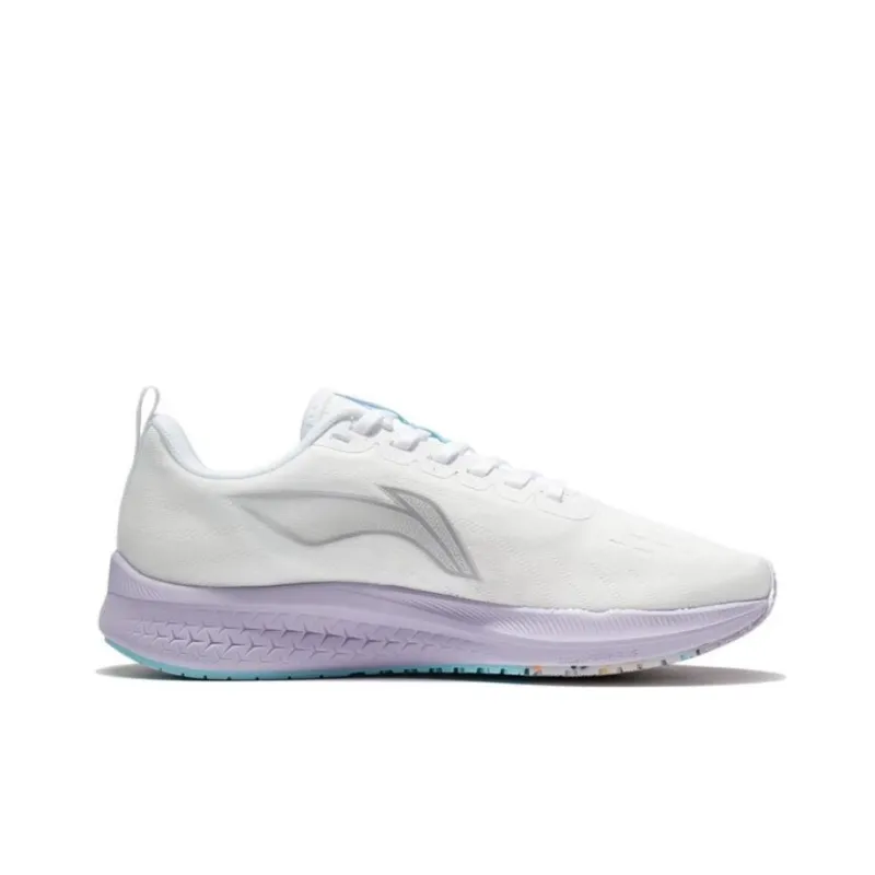 LiNing Red Hare 5 Abrasion Resistant Breathable Low Top Running Shoes Women's Mist White-1