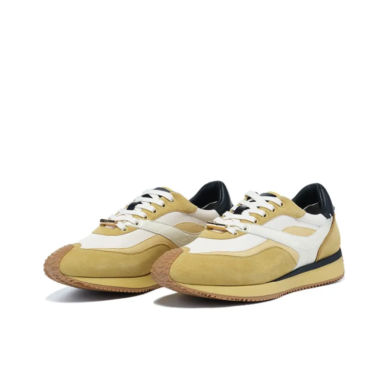 LI NING 1990 Zhengrong Anti Slip Wear Resistant Low Top Sports Casual Shoes Women's Yellow White Black-1