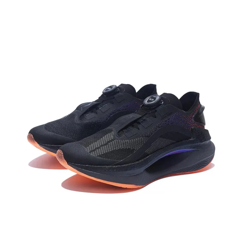 LiNing Jueying 䨻 Cushioned Slip Resistant Breathable Rebound Low Top Running Shoes Black Purple-2