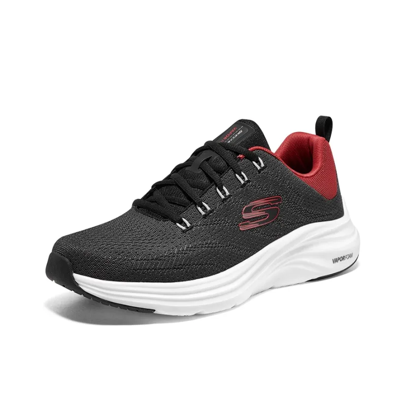 Skechers Vapor Foam Cloud Trace Anti Slip Wear Resistant Low Top Casual Shoes Men's Black Red-2