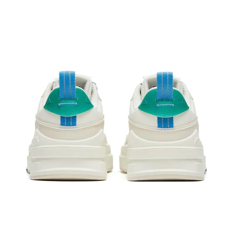 Anta Bump Anti Slip Wear Resistant Low Top Skateboard Shoes Men's White Gray Green-3