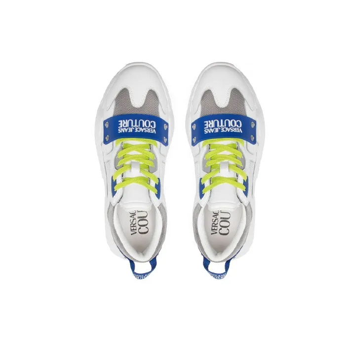 Versace Chunky Logo Sneaker 'White Blue Green'-2