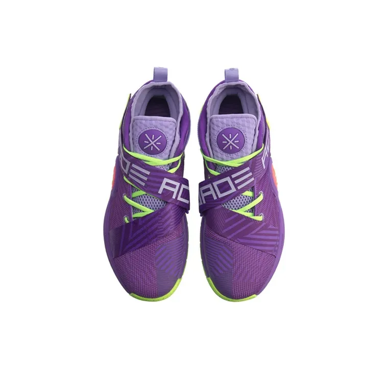 LiNing All City 7 Non slip Lightweight Mid Top Basketball Shoes Men's Purple Green-3