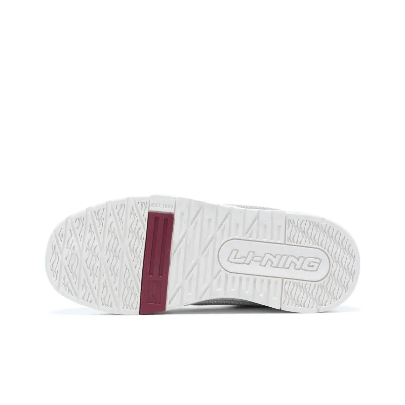 LiNing 001 BTC Btc Prm Durable Breathable Low Top Skateboard Shoes Women's White Gray-5