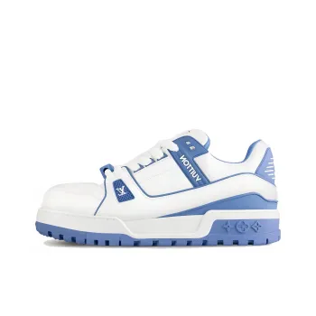 LOUIS VUITTON Trainer Maxi Little Chubby Ding Low Top Skateboard Shoes Women's White Blue
