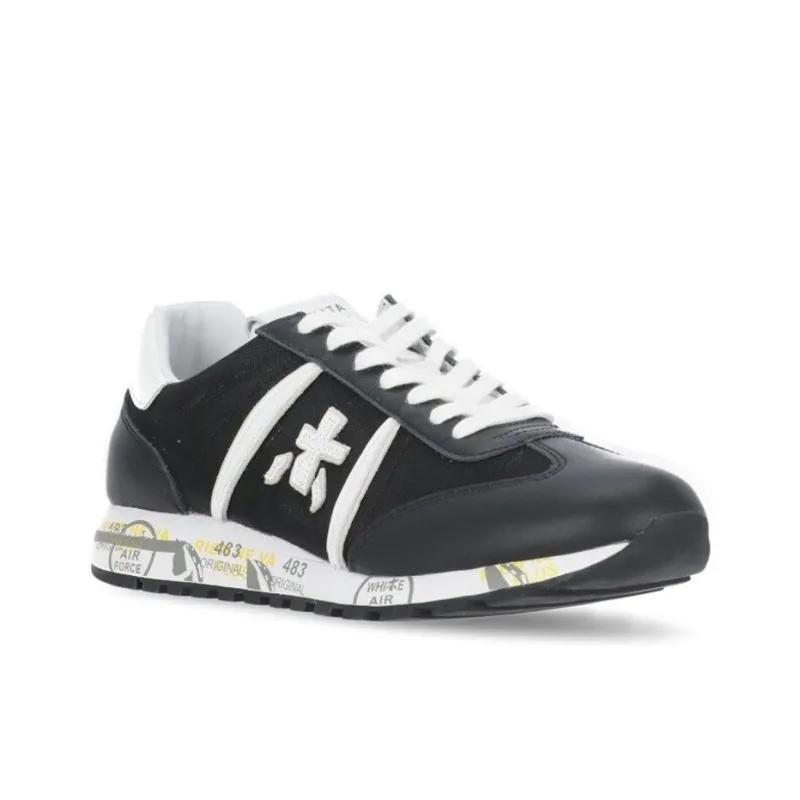 PREMIATA Lucy Cushioning Wear-Resistant Low-Top Casual Shoes Women's Black White-1