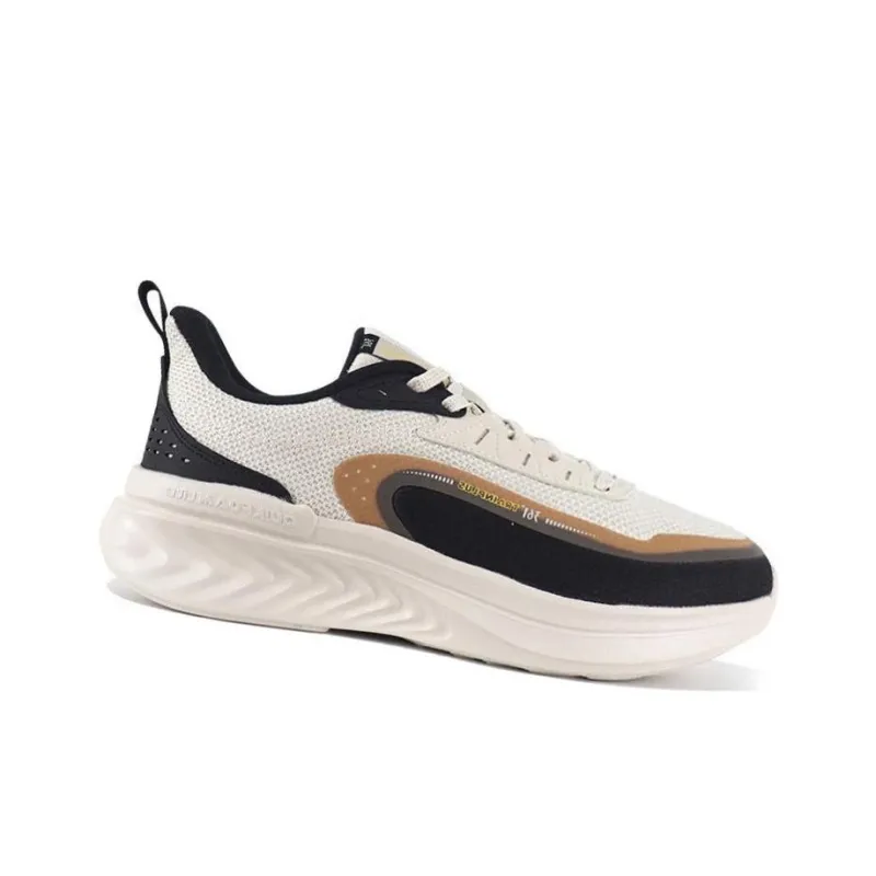 361° QU!KFOAM Cushioned Anti Slip Wear Resistant Breathable Lightweight Low Top Running Shoes Men's White Black-1