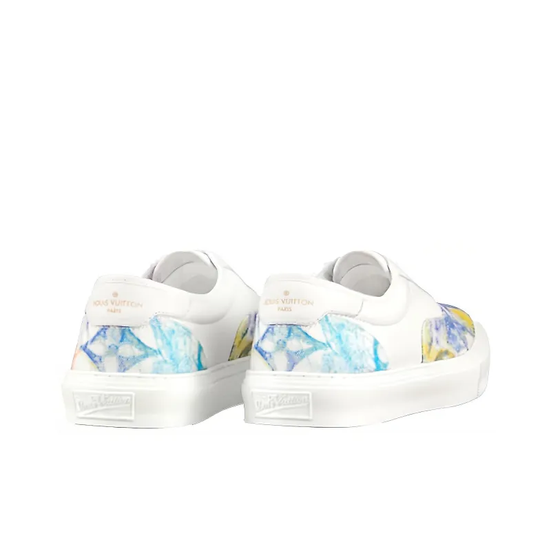 LOUIS VUITTON Trocadero Richelieu Low Top Sports Skateboard Shoes Men's White Multicolor-3