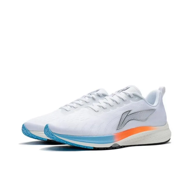 LiNing Red Hare 5 Anti Slip And Wear Resistant Breathable Low Top Running Shoes Men's Silver White-2