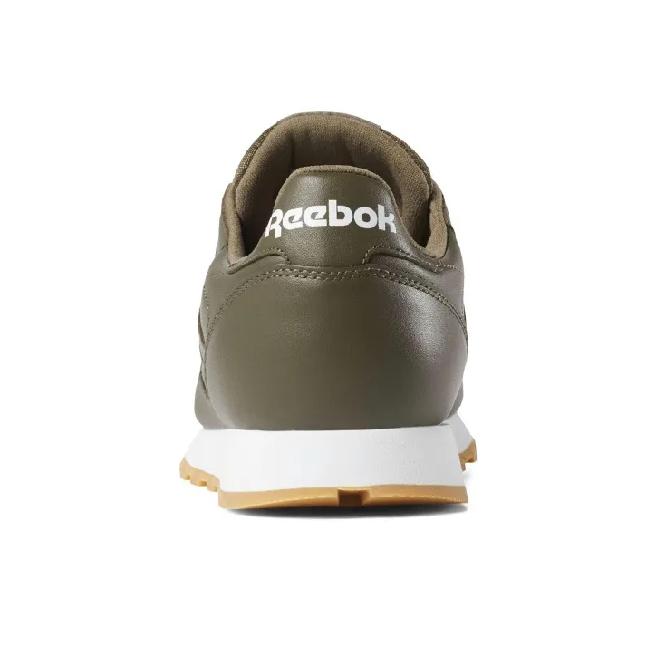 Reebok Classic Leather Running Shoes Men Low-Top Army Green-3