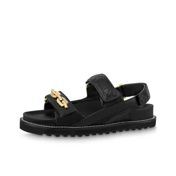 LOUIS VUITTON Paseo Comfort Beach Sandals Women's Black