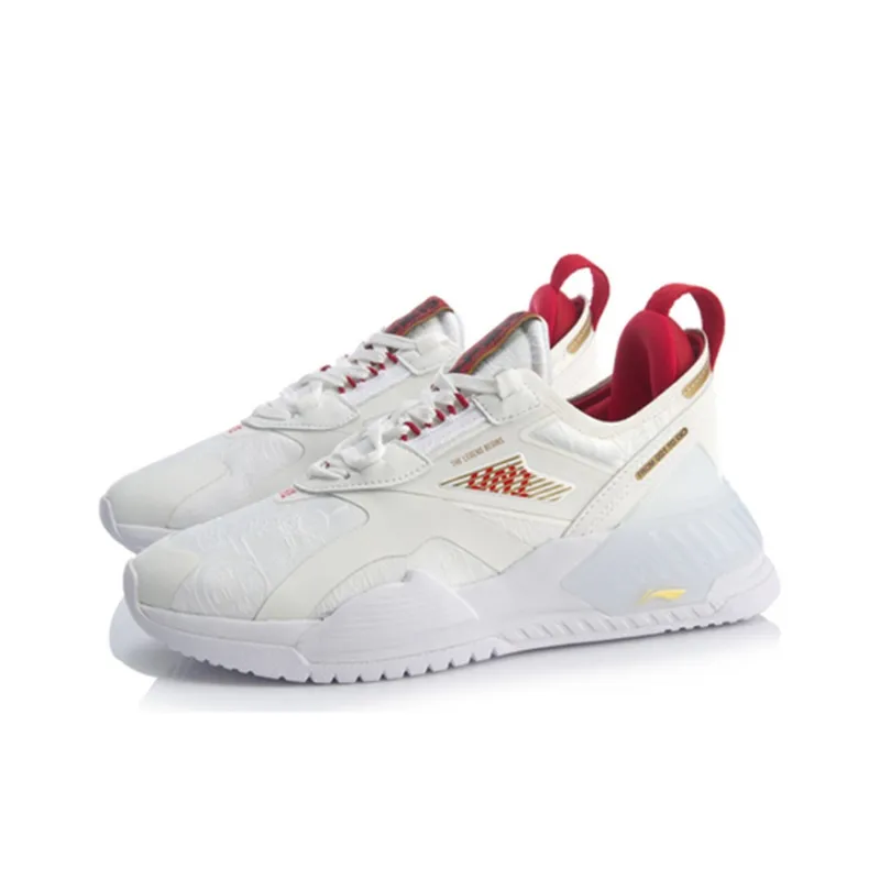 LiNing 001 T2000 Wear resistant And Lightweight Low Top Running Shoes Women's White Red-2