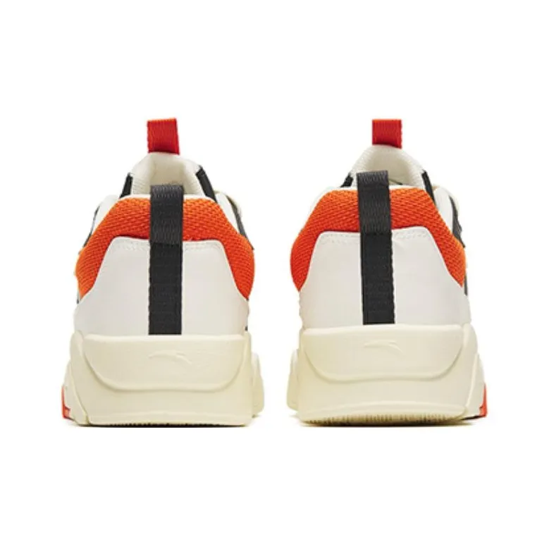 Anta Flame 3.0 Lightweight Cushioning Low Top Skateboard Shoes Men's White Orange-3
