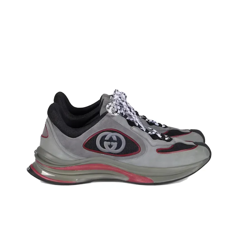 GUCCI Wear Resistant Low Top Casual Shoes Men's Gray Green-1