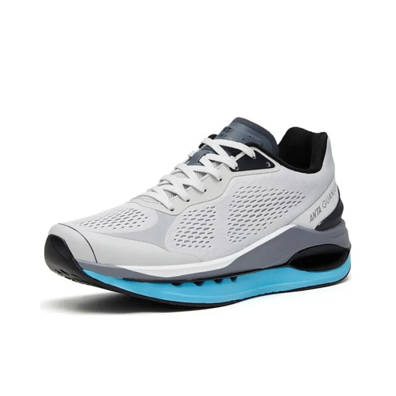 Anta Star Ring Elite Cushioned Slip Resistant Low Top Running Shoes Men's Gray Blue-1
