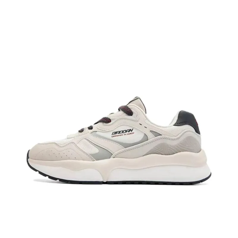 QIAODAN Rebound Height Increasing Low Top Casual Shoes Men's Ecru-0