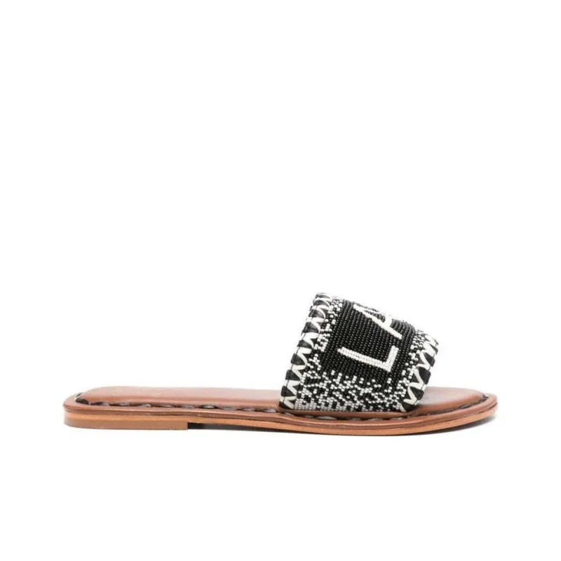 De Siena Slip Resistant Abrasion Resistant Slide Slippers Women's Black-1