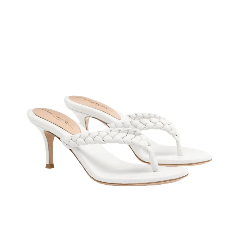 GIANVITO ROSSI Tropea 70mm Braided Thong Mules-2