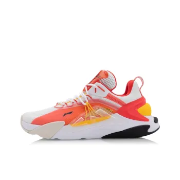 LiNing Fire Cushioning Rebound Low Top Casual Shoes Men's White Red Yellow